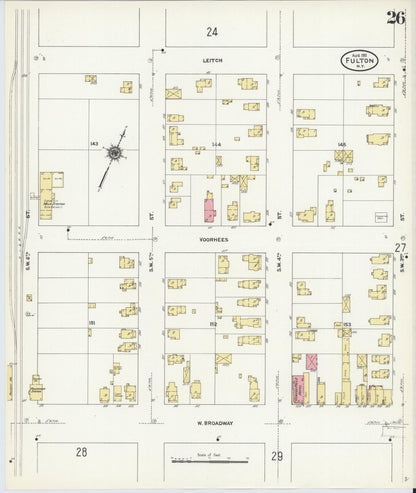Sanborn Fire Insurance Map from Fulton, Oswego County, New York (1911), Sheet #0026 - Complete Map Set gallery image, historic Sanborn map, vintage wall art, New York New York
