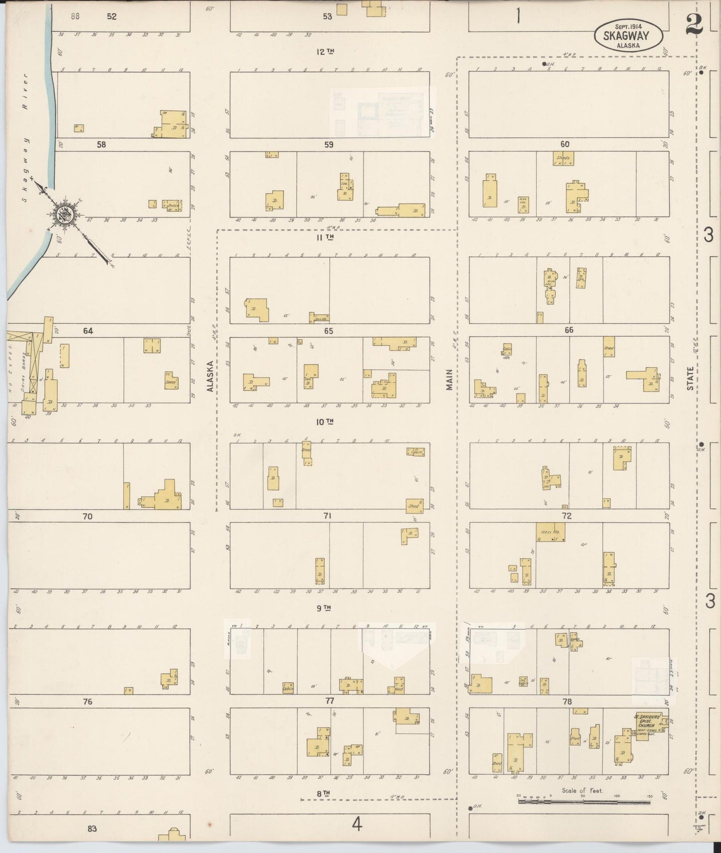 Sanborn Fire Insurance Map from Skagway, Shagway-yakutat Census Division, Alaska (1948), Sheet #0002 - Complete Map Set gallery image, historic Sanborn map, vintage wall art, Alaska Alaska