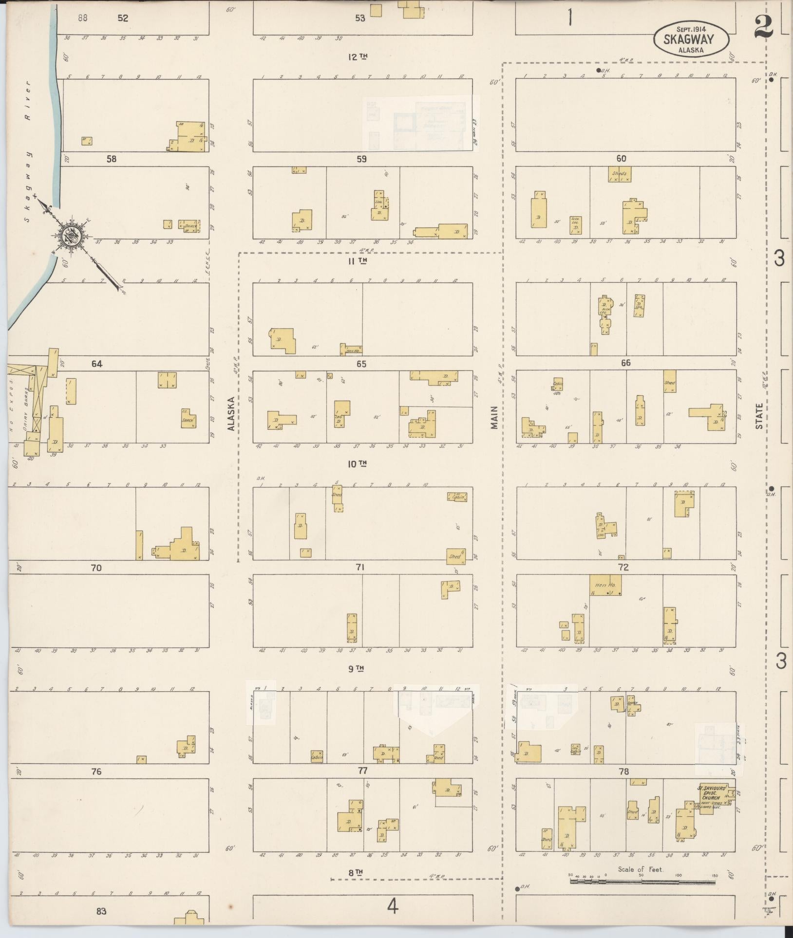 Sanborn Fire Insurance Map from Skagway, Shagway-yakutat Census Division, Alaska (1948), Sheet #0002 - Complete Map Set gallery image, historic Sanborn map, vintage wall art, Alaska Alaska