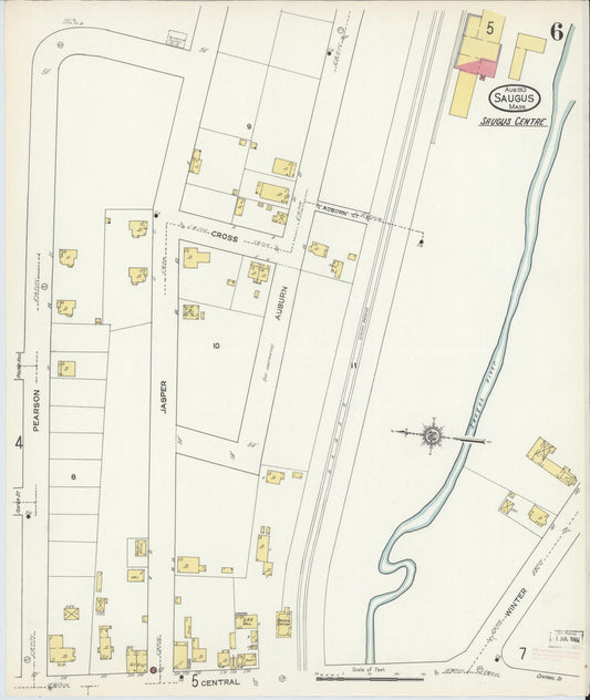 Sanborn Fire Insurance Map from Saugus, Essex County, Massachusetts (1913), Sheet #0006 - Historic Sanborn Fire Insurance Map Print, vintage old map wall art, antique decor, genealogy gift, Massachusetts Massachusetts map