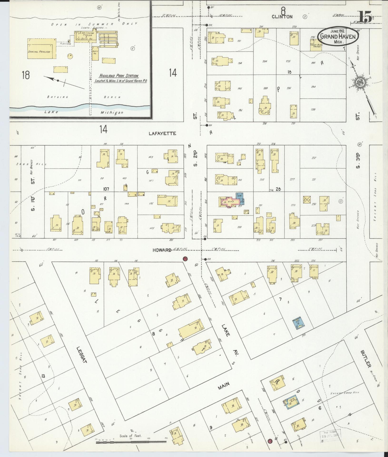 Sanborn Fire Insurance Map from Grand Haven, Ottawa County, Michigan (1912), Sheet #0015 - Complete Map Set gallery image, historic Sanborn map, vintage wall art, Michigan Michigan