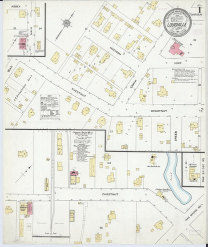 Sanborn Fire Insurance Map from Louisville, Clay County, Illinois (1910), Sheet #0001 - Complete Map Set gallery image, historic Sanborn map, vintage wall art, Illinois Illinois