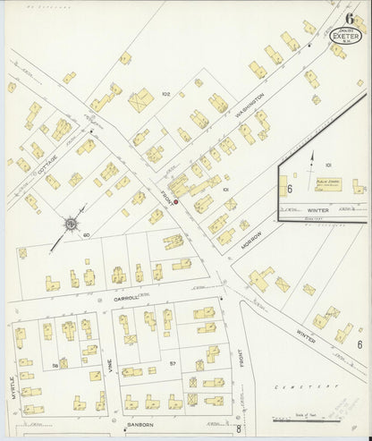 Sanborn Fire Insurance Map from Exeter, Rockingham County, New Hampshire (1913), Sheet #0006 - Complete Map Set gallery image, historic Sanborn map, vintage wall art, New Hampshire New Hampshire