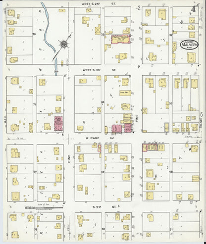 Sanborn Fire Insurance Map from Malvern, Hot Springs County, Arkansas (1920), Sheet #0004 - Complete Map Set gallery image, historic Sanborn map, vintage wall art, Arkansas Arkansas