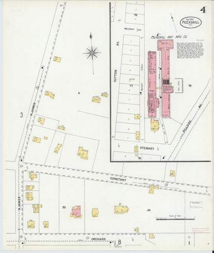 Sanborn Fire Insurance Map from Peekskill, Westchester County, New York (1900), Sheet #0004 - Complete Map Set gallery image, historic Sanborn map, vintage wall art, New York New York