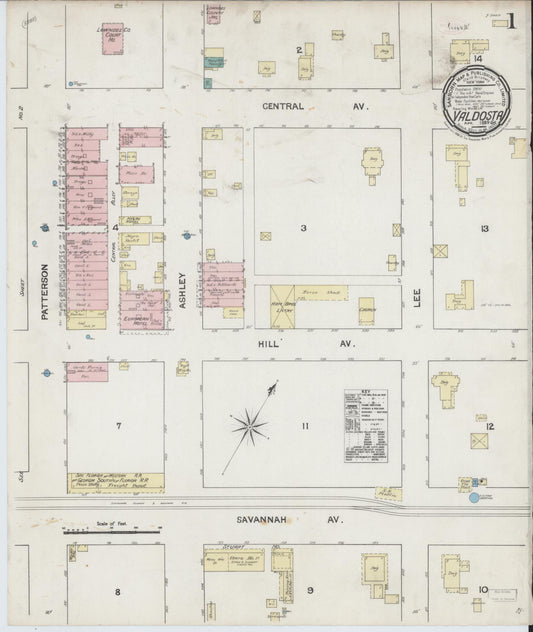 Sanborn Fire Insurance Map from Valdosta, Lowndes County, Georgia. (1889) – Historic Sanborn Fire Insurance Map Print