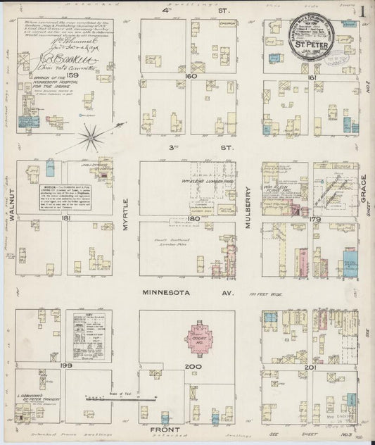 Sanborn Fire Insurance Map from Saint Peter, Nicollet County, Minnesota. (1885) – Map View