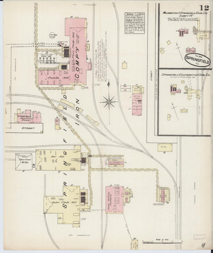 Sanborn Fire Insurance Map from Springfield, Sangamon County, Illinois (1884), Sheet #0012 - Complete Map Set gallery image, historic Sanborn map, vintage wall art, Illinois Illinois