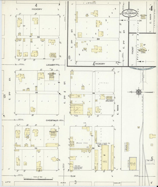 Sanborn Fire Insurance Map from Colorado, Mitchell County, Texas (1914), Sheet #0004 - Historic Sanborn Fire Insurance Map Print, vintage old map wall art, antique decor, genealogy gift, Colorado Colorado map