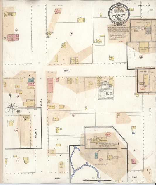 Sanborn Fire Insurance Map from Weston, Franklin County, Idaho (1929), Sheet #0001 - Historic Sanborn Fire Insurance Map Print, vintage old map wall art, antique decor, genealogy gift, Idaho Idaho map