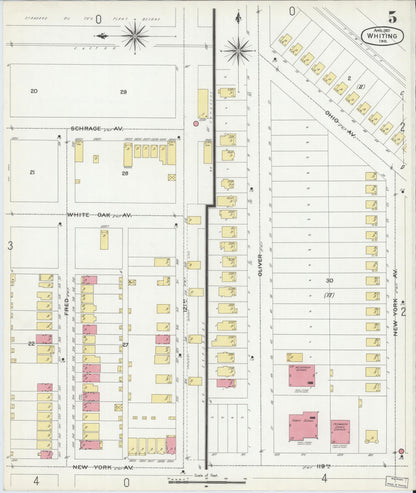 Sanborn Fire Insurance Map from Whiting, Lake County, Indiana (1901), Sheet #0005 - Complete Map Set gallery image, historic Sanborn map, vintage wall art, Indiana Indiana
