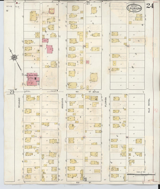 Sanborn Fire Insurance Map from Laurium, Houghton County, Michigan (1949), Sheet #0024 - Historic Sanborn Fire Insurance Map Print, vintage old map wall art, antique decor, genealogy gift, Michigan Michigan map