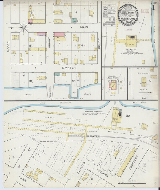 Sanborn Fire Insurance Map from Winneconne, Winnebago County, Wisconsin (1893), Sheet #0001 - Complete Map Set gallery image, historic Sanborn map, vintage wall art, Wisconsin Wisconsin