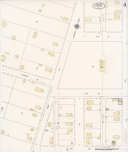 Sanborn Fire Insurance Map from Gustine, Merced County, California (1920), Sheet #0004 - Historic Sanborn Fire Insurance Map Print, vintage old map wall art, antique decor, genealogy gift, California California map