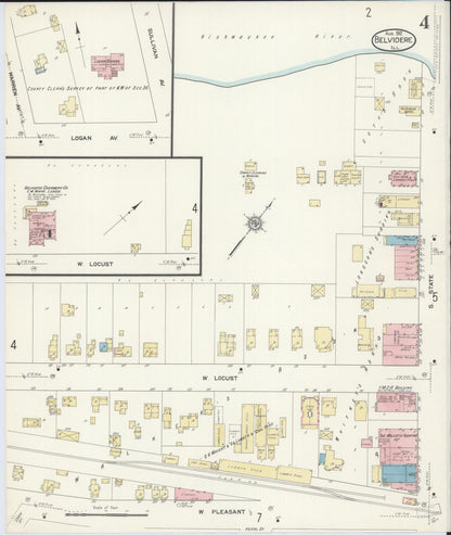 Sanborn Fire Insurance Map from Belvidere, Boone County, Illinois (1912), Sheet #0004 - Complete Map Set gallery image, historic Sanborn map, vintage wall art, Illinois Illinois