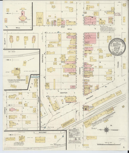 Sanborn Fire Insurance Map from Clio, Genesee County, Michigan (1910), Sheet #0001 - Historic Sanborn Fire Insurance Map Print, vintage old map wall art, antique decor, genealogy gift, Michigan Michigan map