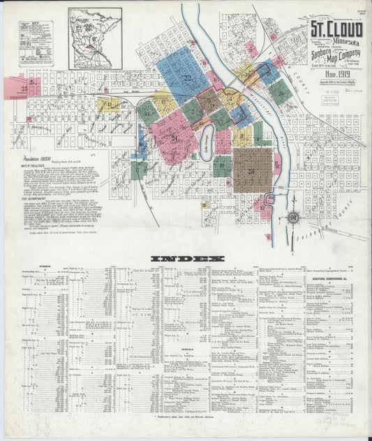 Sanborn Fire Insurance Map from Saint Cloud, Stearns, Benton, and Sherburne Counties, Minnesota. (1919) – Map View