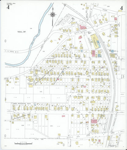 Sanborn Fire Insurance Map from Caldwell, Noble County, Ohio (1948), Sheet #0004 - Historic Sanborn Fire Insurance Map Print, vintage old map wall art, antique decor, genealogy gift, Ohio Ohio map