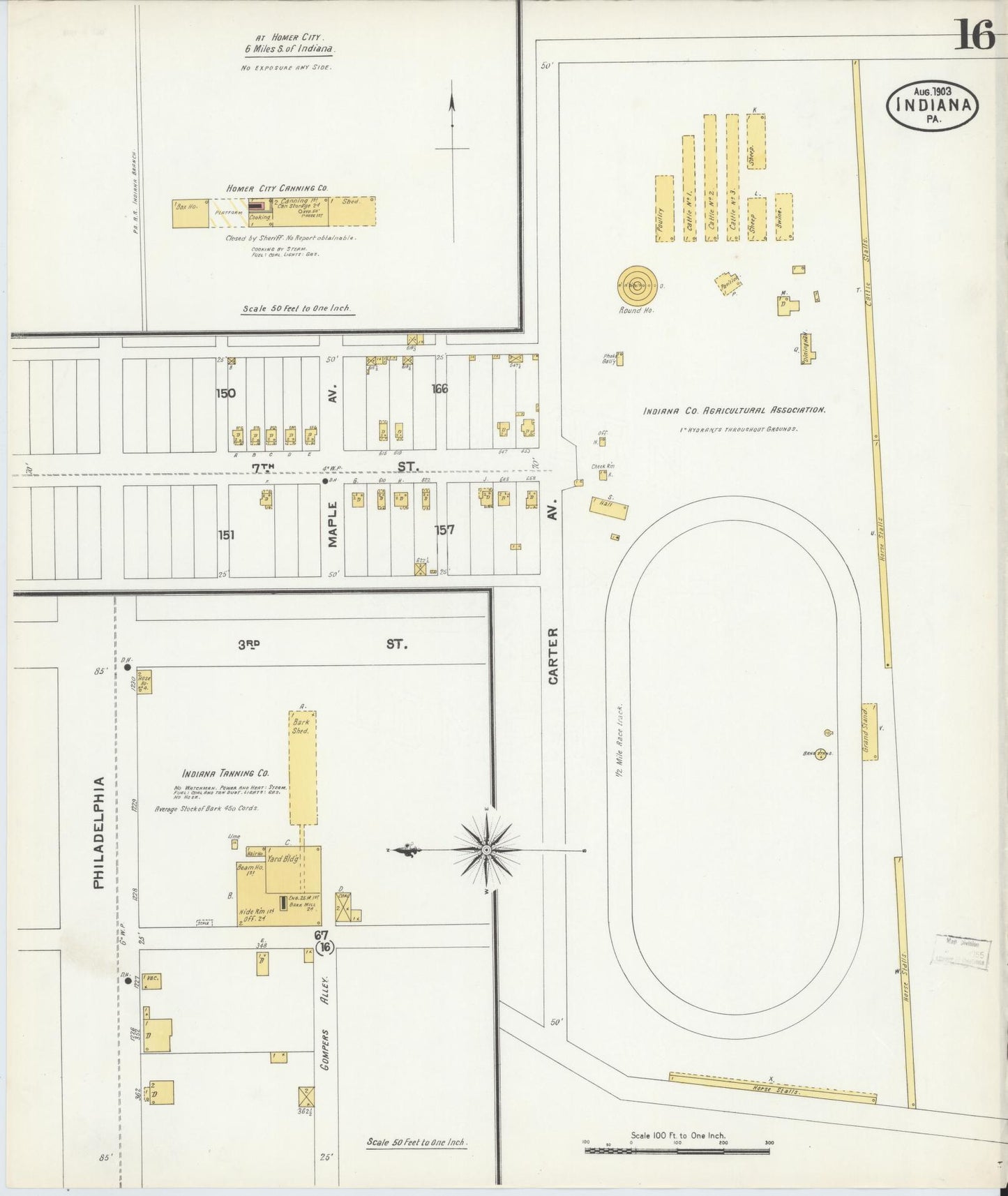 Sanborn Fire Insurance Map from Indiana, Indiana County, Pennsylvania (1903), Sheet #0016 - Complete Map Set gallery image, historic Sanborn map, vintage wall art, Sanborn Fire Insurance Map from Indiana Indiana