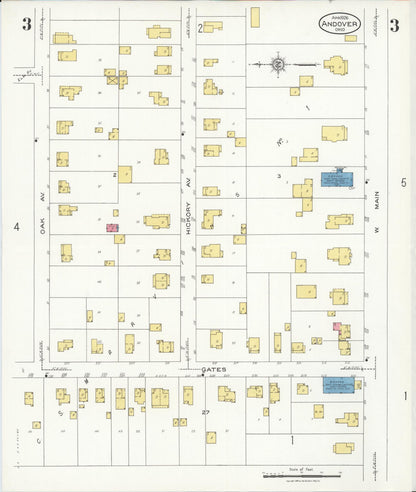 Sanborn Fire Insurance Map from Andover, Ashtabula County, Ohio (1926), Sheet #0003 - Historic Sanborn Fire Insurance Map Print, vintage old map wall art, antique decor, genealogy gift, Ohio Ohio map