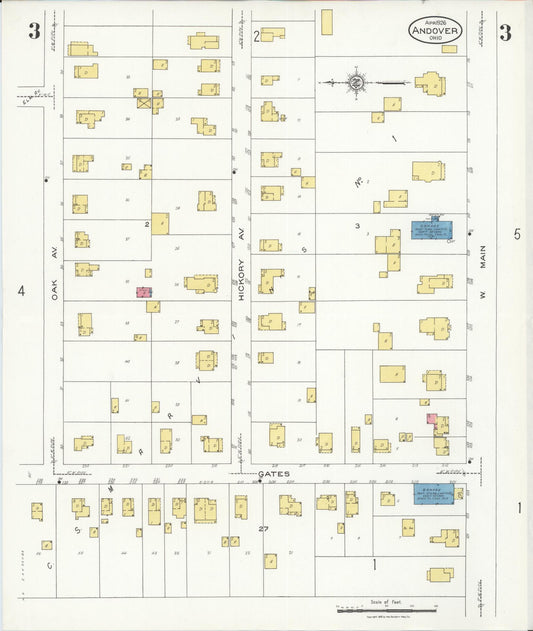 Sanborn Fire Insurance Map from Andover, Ashtabula County, Ohio (1926), Sheet #0003 - Historic Sanborn Fire Insurance Map Print, vintage old map wall art, antique decor, genealogy gift, Ohio Ohio map