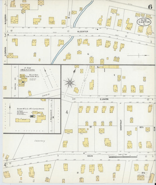 Sanborn Fire Insurance Map from Canton, Bradford County, Pennsylvania (1903), Sheet #0006 - Historic Sanborn Fire Insurance Map Print, vintage old map wall art, antique decor, genealogy gift, Pennsylvania Pennsylvania map