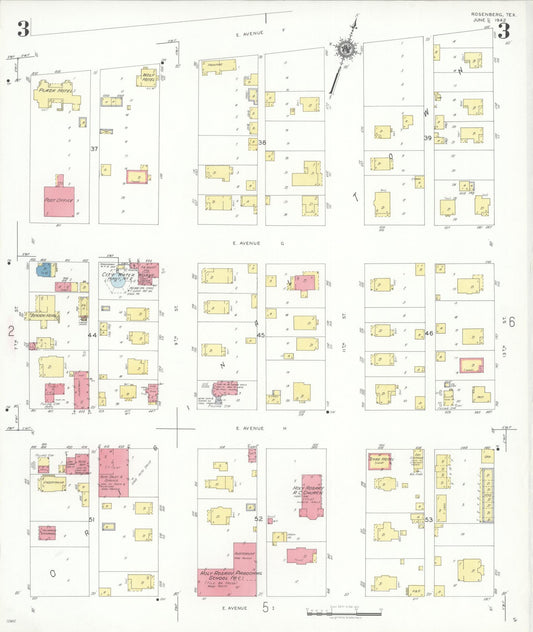 Sanborn Fire Insurance Map from Rosenberg, Fort Bend County, Texas (1942), Sheet #0003 - Historic Sanborn Fire Insurance Map Print, vintage old map wall art, antique decor, genealogy gift, Texas Texas map