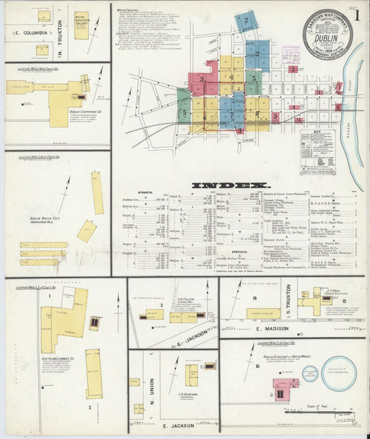 Sanborn Fire Insurance Map from Dublin, Laurens County, Georgia. (1908) – Historic Sanborn Fire Insurance Map Print