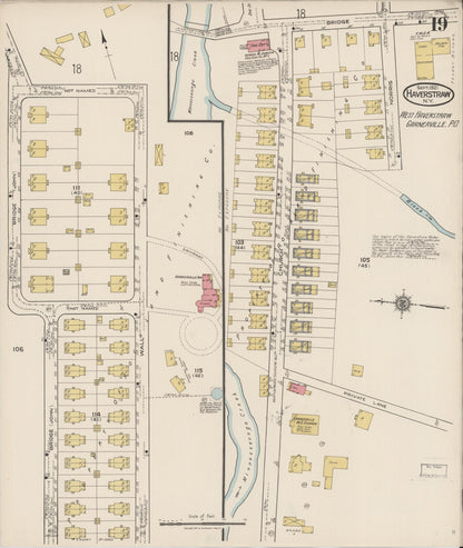 Sanborn Fire Insurance Map from Haverstraw, Rockland County, New York (1921), Sheet #0019 - Historic Sanborn Fire Insurance Map Print, vintage old map wall art, antique decor, genealogy gift, New York New York map