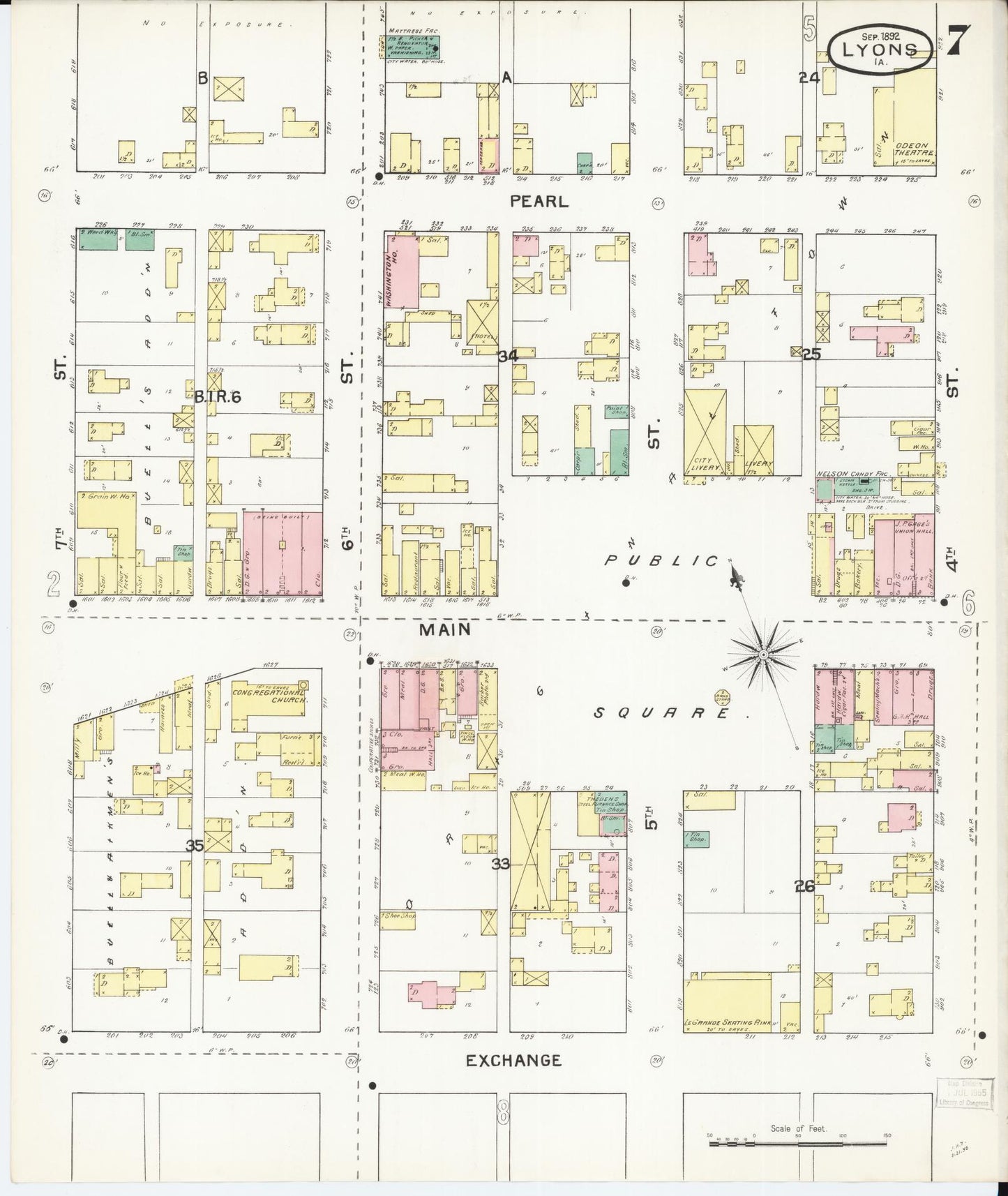 Sanborn Fire Insurance Map from Lyons, Clinton County, Iowa (1892), Sheet #0007 - Historic Sanborn Fire Insurance Map Print