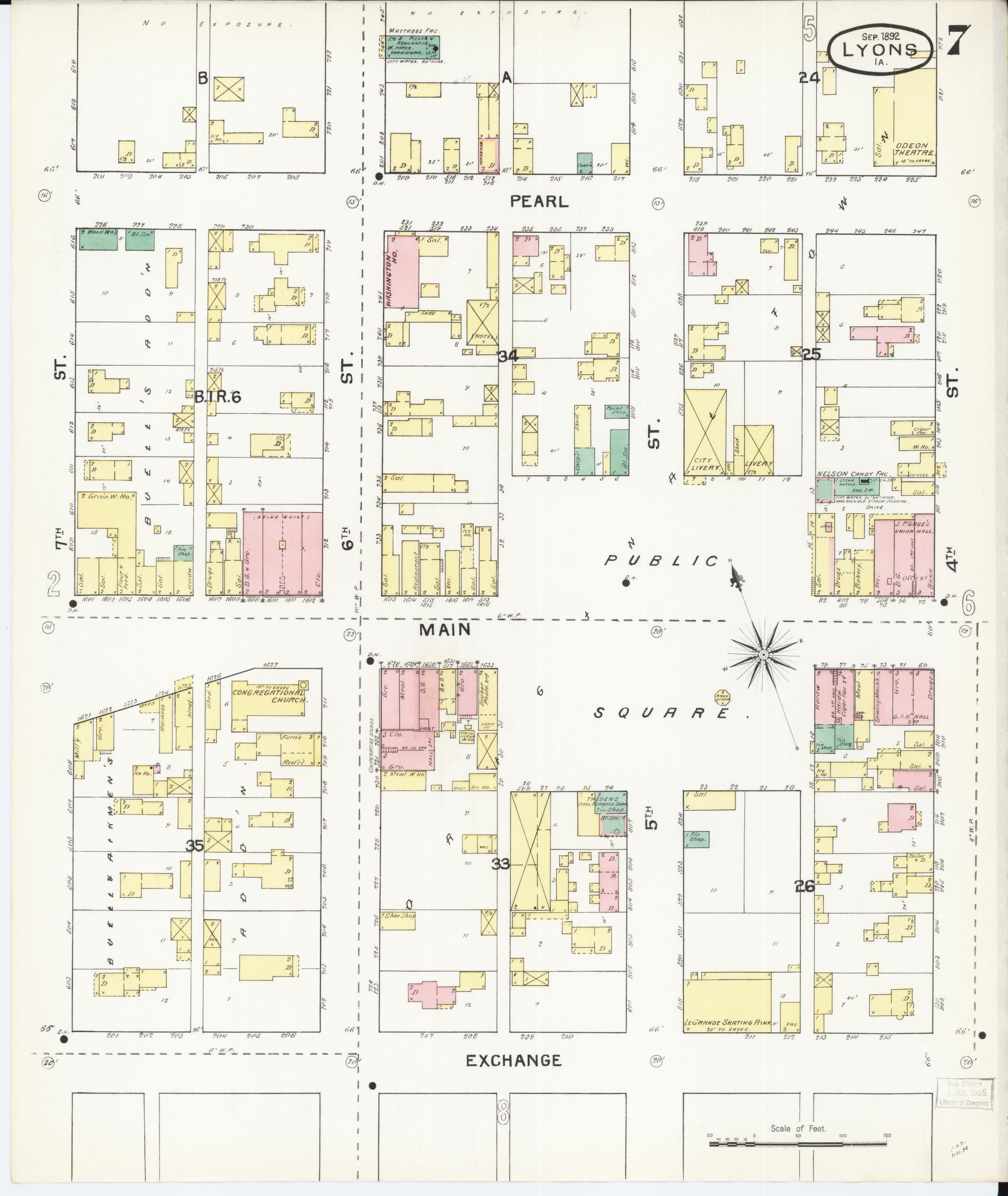Sanborn Fire Insurance Map from Lyons, Clinton County, Iowa (1892), Sheet #0007 - Historic Sanborn Fire Insurance Map Print