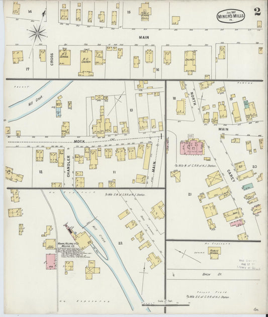 Sanborn Fire Insurance Map from Miners Mills, Luzerne County, Pennsylvania (1897), Sheet #0002 - Historic Sanborn Fire Insurance Map Print, vintage old map wall art, antique decor, genealogy gift, Pennsylvania Pennsylvania map