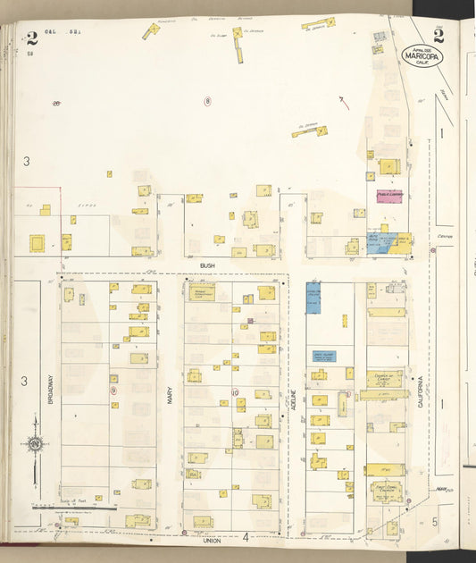 Sanborn Fire Insurance Map from Maricopa, Kern County, California (1942), Sheet #0002 - Historic Sanborn Fire Insurance Map Print, vintage old map wall art, antique decor, genealogy gift, California California map