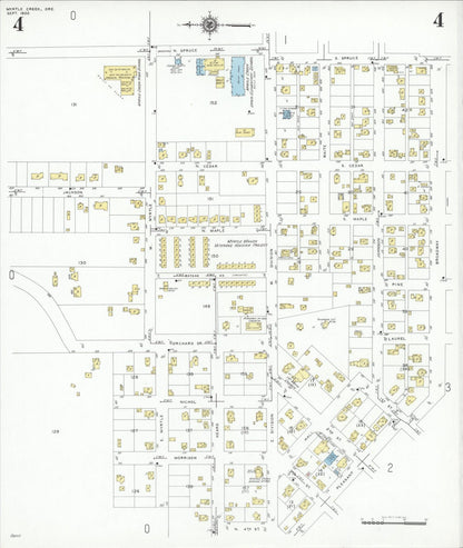 Sanborn Fire Insurance Map from Myrtle Creek, Douglas County, Oregon (1950), Sheet #0004 - Complete Map Set gallery image, historic Sanborn map, vintage wall art, Oregon Oregon