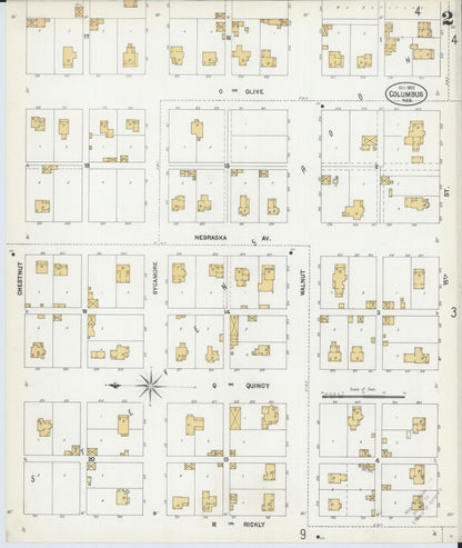 Sanborn Fire Insurance Map from Columbus, Platte County, Nebraska (1902), Sheet #0002 - Complete Map Set gallery image, historic Sanborn map, vintage wall art, Nebraska Nebraska