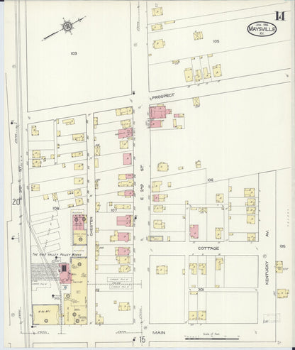 Sanborn Fire Insurance Map from Maysville, Mason County, Kentucky (1914), Sheet #0014 - Complete Map Set gallery image, historic Sanborn map, vintage wall art, Kentucky Kentucky