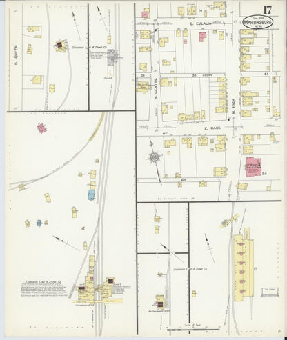 Sanborn Fire Insurance Map from Martinsburg, Berkeley County, West Virginia (1913), Sheet #0017 - Complete Map Set gallery image, historic Sanborn map, vintage wall art, West Virginia West Virginia