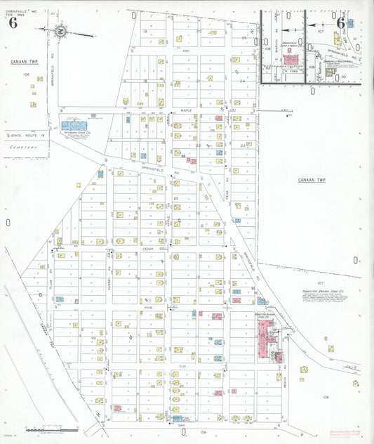 Sanborn Fire Insurance Map from Owensville, Gasconade County, Missouri (1949), Sheet #0006 - Historic Sanborn Fire Insurance Map Print, vintage old map wall art, antique decor, genealogy gift, Missouri Missouri map