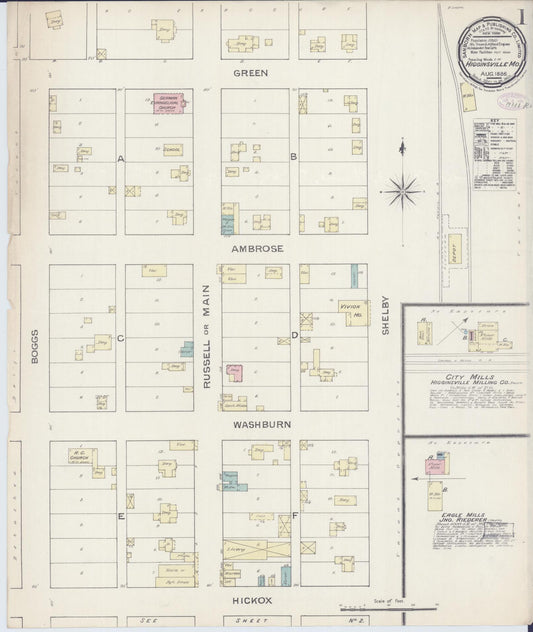 Sanborn Fire Insurance Map from Higginsville, Lafayette County, Missouri. (1886) – Historic Sanborn Fire Insurance Map Print