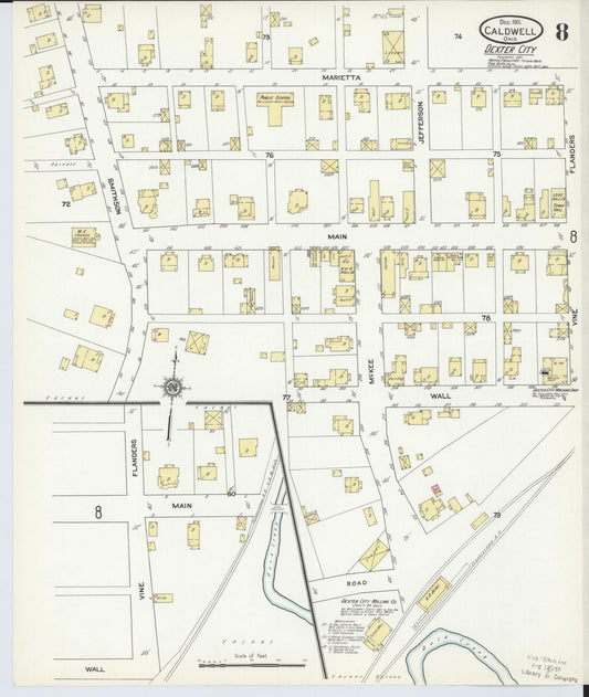 Sanborn Fire Insurance Map from Caldwell, Noble County, Ohio (1911), Sheet #0008 - Historic Sanborn Fire Insurance Map Print, vintage old map wall art, antique decor, genealogy gift, Ohio Ohio map