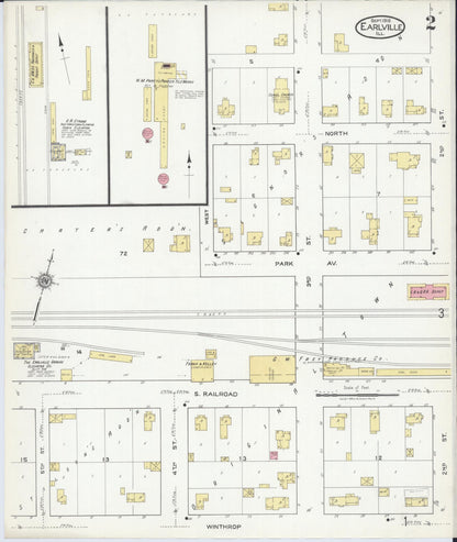 Sanborn Fire Insurance Map from Earlville, La Salle County, Illinois (1918), Sheet #0002 - Historic Sanborn Fire Insurance Map Print, vintage old map wall art, antique decor, genealogy gift, Illinois Illinois map