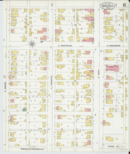 Sanborn Fire Insurance Map from Circleville, Pickaway County, Ohio (1899), Sheet #0006 - Historic Sanborn Fire Insurance Map Print, vintage old map wall art, antique decor, genealogy gift, Ohio Ohio map