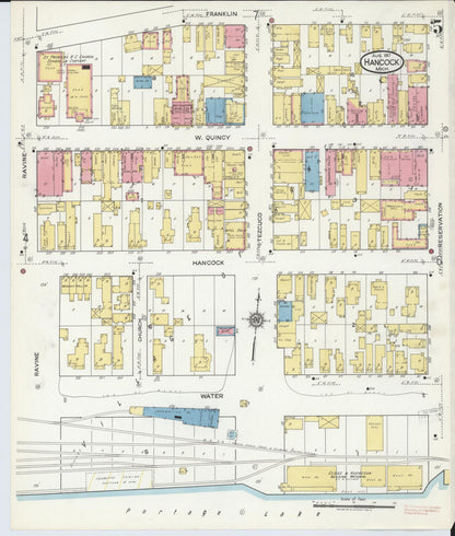 Sanborn Fire Insurance Map from Hancock, Houghton County, Michigan (1917), Sheet #0005 - Complete Map Set gallery image, historic Sanborn map, vintage wall art, Michigan Michigan