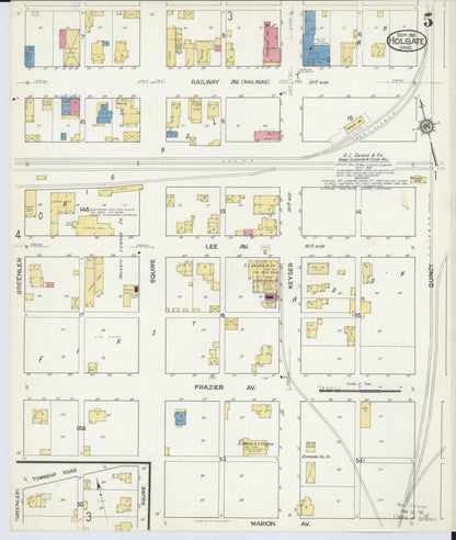 Sanborn Fire Insurance Map from Holgate, Henry County, Ohio (1916), Sheet #0005 - Historic Sanborn Fire Insurance Map Print, vintage old map wall art, antique decor, genealogy gift, Ohio Ohio map