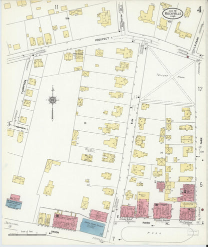 Sanborn Fire Insurance Map from Rockville, Tolland County, Connecticut (1911), Sheet #0004 - Complete Map Set gallery image, historic Sanborn map, vintage wall art, Connecticut Connecticut