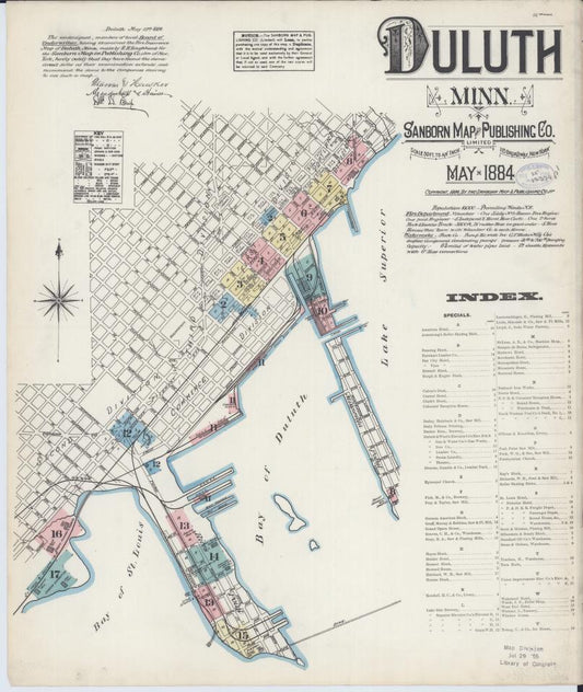 Sanborn Fire Insurance Map from Duluth, Saint Louis County, Minnesota. (1884) – Map View