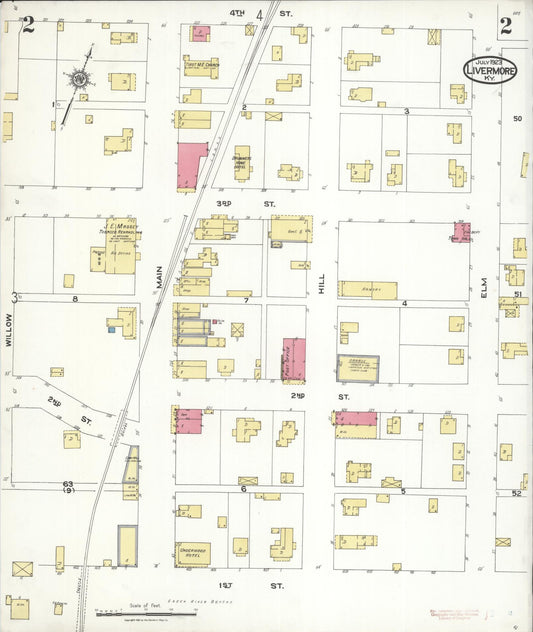 Sanborn Fire Insurance Map from Livermore, Mclean County, Kentucky (1923), Sheet #0002 - Historic Sanborn Fire Insurance Map Print, vintage old map wall art, antique decor, genealogy gift, Kentucky Kentucky map