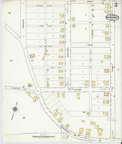 Sanborn Fire Insurance Map from Montgomery, Lycoming County, Pennsylvania (1920), Sheet #0002 - Historic Sanborn Fire Insurance Map Print, vintage old map wall art, antique decor, genealogy gift, Pennsylvania Pennsylvania map