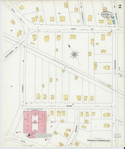 Sanborn Fire Insurance Map from Norwalk, Fairfield County, Connecticut (1906), Sheet #0002 - Complete Map Set gallery image, historic Sanborn map, vintage wall art, Connecticut Connecticut