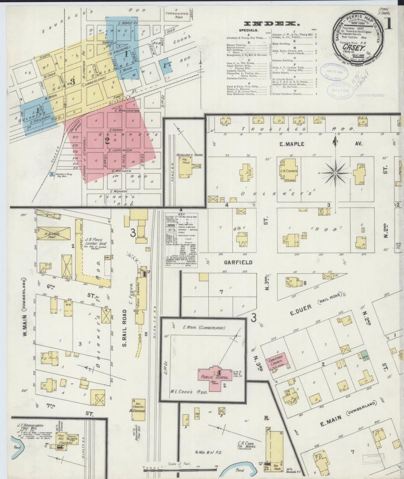 Sanborn Fire Insurance Map from Casey, Clark County, Illinois. (1898) – Map View